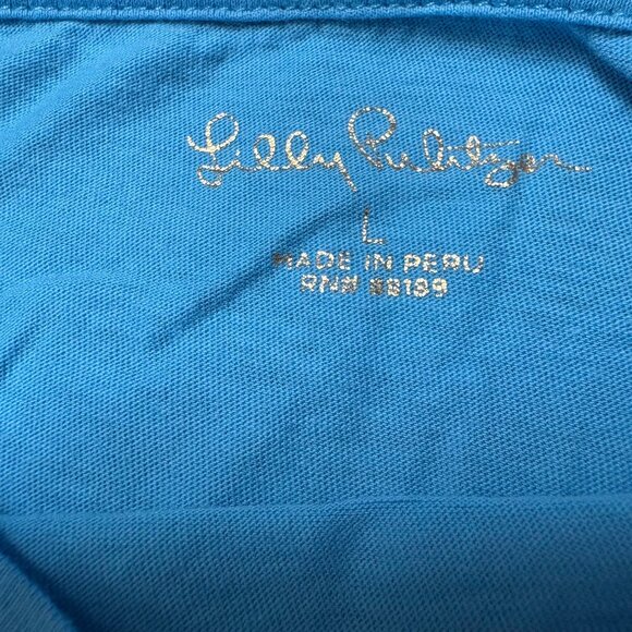 Lilly Pulitzer Girls Size Large 8/10 Colorblock Blue & Pink Long Sleeve Tee - Picture 2 of 3